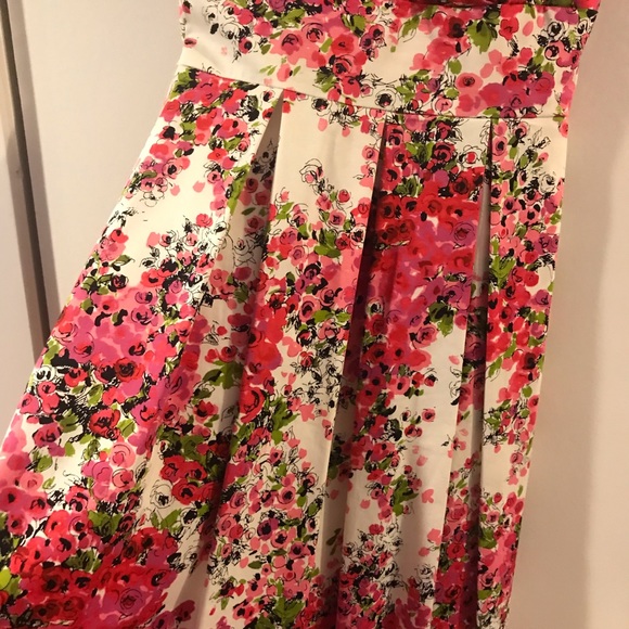 David Meister floral strapless dress - size 6 - Picture 2 of 3